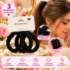 Elastice de Păr Negre Împletite - Set 12 Cartonașe (36 Bucăți)