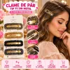 Clame de Păr Tip TT din Metal cu Pietre Strălucitoare - Set 12 Cartonașe (48 Bucăți)