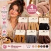 Set Accesorii de Păr Elastice Textile Groase Reiate - Set 12 Cartonașe (48 Bucăți)