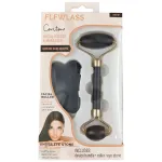 Set masaj facial 2 în 1 din piatră naturală neagră cu roller și Gua Sha