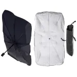 Parasolar auto tip umbrelă pentru parbriz, protecție solară interior, negru