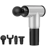 Aparat de masaj profesional anticelulitic Fascial Gun cu 4 capete și vibrații
