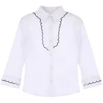 Set 4 Cămăși Albe pentru Fete din Bumbac, cu Guler Elegant – 6–10 ani
