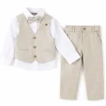 Costum elegant băiat bej 4 piese 5–8 ani set complet