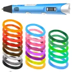 Creion 3D cu Afișaj LCD, Alimentare USB, Set Filamente PLA Colorate, Temperatură Reglabilă 160–230°C