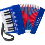 Acordeon pentru Copii cu Clape, 23 x 38 cm, Culoare Albastru Sky
