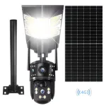 Cameră Supraveghere 4G Ultra HD 8MP, Lampă Stradală cu Încărcare Solară, Zoom Dual Lens, Urmărire Automată, Comunicare Bidirecțională și Suport Bară Metalică 45 cm