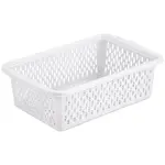 Coș de Depozitare Dreptunghiular din Plastic, 22x15x8 cm, Design Perforat, Mix Culori, Bax 40 Bucăți
