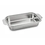 Tavă de copt dreptunghiulară din inox, 30 x 20 x 6.5 cm, cu mânere laterale