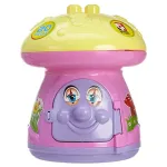 Set de Construcție pentru Bebelusi „Ciuperca Magică”, Tip Lego cu 16 Cuburi Mari și Recipient Depozitare