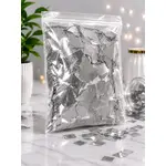 Confeti Glitter Argintiu Metalizat din PET, Formă Dreptunghiulară, Dimensiune 5x2 cm