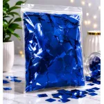 Confeti Glitter Albastru Metalizat din PET, Formă Dreptunghiulară, Dimensiune 5x2 cm