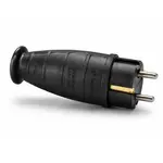 Ștecher Schuko Balswin, Profesional, din Cauciuc, 16A, 250V, Grad de Protecție IP44, Negru