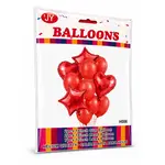 Set Complet cu Baloane din Folie și Latex, 11 Baloane, Roșu