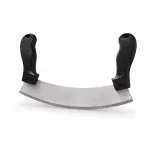 Cuțit Semilună Mezzaluna pentru Usturoi, Verdețuri și Legume, Lamă Inox 25.5 cm, Mânere Ergonomice Antiderapante