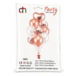Set Complet cu Baloane din Folie și Latex, 9 Baloane, Bej Rose Gold
