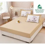 Set Husă de Pat cu Elastic Bej și 2 Fețe de Pernă, Finet, 160x200 cm