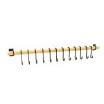 Set 5 Agățătoare de Perete din Lemn cu Cârlige Metalice