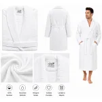 Set Complet Baie: 1 Halat Velur Mărime L/XL și 2 Prosoape, Alb