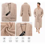 Set Complet Baie: 1 Halat Velur Mărime L/XL și 2 Prosoape, Bej