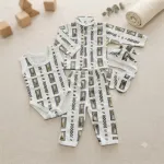 Set 4 Mărimi Compleu Bebeluși din Bumbac Imprimat Mărimi 22-24