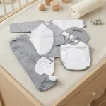 Set 4 Mărimi Compleu Bebeluși din Bumbac 100% Mărimi 0-3 Luni