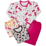 Set 5 Pijamale Damă cu Mânecă Lungă și Pantaloni Lungi, Bumbac 100%, Mărimi 46-54