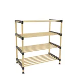 Raft Modular din Lemn cu 4 Etajere, 56x28x62.5 cm