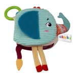 Carte de pluș Elefant pentru bebeluși, senzorială, 0 luni+