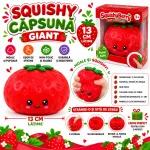 Squishy Căpșună Giant 13 cm, Jucărie Antistres Moale și Pufoasă, Soft & Stretchy, Ambalaj Individual