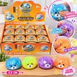Jucărie Squishy Dumpling Ursuleț cu Bile și Sclipici, Moale și Antistres, 5,5 cm
