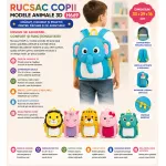 Rucsac copii H669 animale 3D 33x29x16 cm