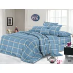 En-gros Lenjerie de pat finet 4 piese - carouri bleu 200 x 230 cm - vânzare en-gros pentru revânzare