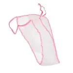 Chiloți Albi Tanga de Unică Folosință din TNT cu Margine Roz - Set 50 Bucăți