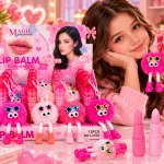 Balsam de Buze cu Breloc și Pompon Pufos Magic Your Life LC526 - Set 12 Bucăți