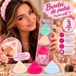 Bureței de Pudră Triunghiulari Powder Puff Kiss Lovely - Set 3 Bucăți