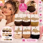 En-gros Set Accesorii de Păr cu Clamă Metalică și 6 Elastice - Set 12 Cartonașe (72 Elastice și 12 Clame) - vânzare en-gros pentru revânzare