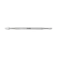 Cuțitaș profesional tip săgeată din inox cu vârf ascuțit și cap spatulă pentru cuticule