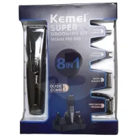 Kit KEMEI KM-640 8 în 1 cu accesorii și suport de încărcare