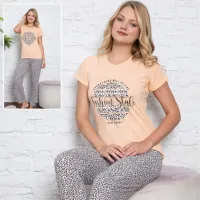 En-gros Set Pijamale Damă cu Mânecă Scurtă, 65% Bumbac, 4 Mărimi per Set (M-2XL), Diverse Modele și Culori - vânzare en-gros pentru revânzare