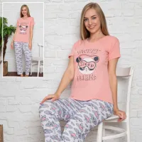 Set Pijamale Damă, Mânecă Scurtă, Mix Modele și Culori (M-2XL)