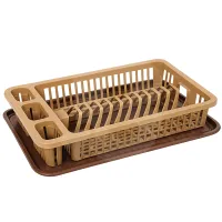 Suport pentru Vase din Plastic cu Tavă de Scurgere, 24x41x8 cm