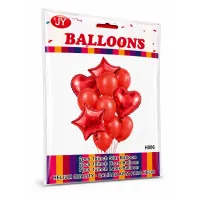 Set Complet cu Baloane din Folie și Latex, 11 Baloane, Roșu