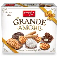 Cutie cu biscuiți și napolitane asortate Sweet Plus Un Grande Amore, 240g