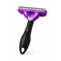 Perie Profesională deShedding FURminator L, pentru Câini de Talie Mare (23-41 kg) cu Păr Lung, Mov