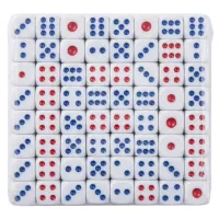 Set de 109 Zaruri Albe cu Puncte Colorate pentru Jocuri
