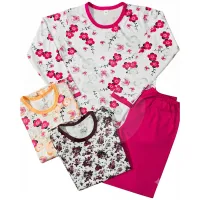 Set 5 Pijamale Damă cu Mânecă Lungă și Pantaloni Lungi, Bumbac 100%, Mărimi 46-54