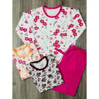 En-gros Set 5 Pijamale Damă cu Mânecă Lungă și Pantaloni Lungi, Bumbac 100%, Mărimi 46-54 - vânzare en-gros pentru revânzare