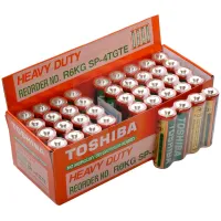 Set 40 Baterii Toshiba Heavy Duty R6 1.5V, Zinc-Carbon