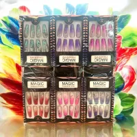 Set unghii false autoadezive - Magic Fingertips - 12 bucăți/cutie